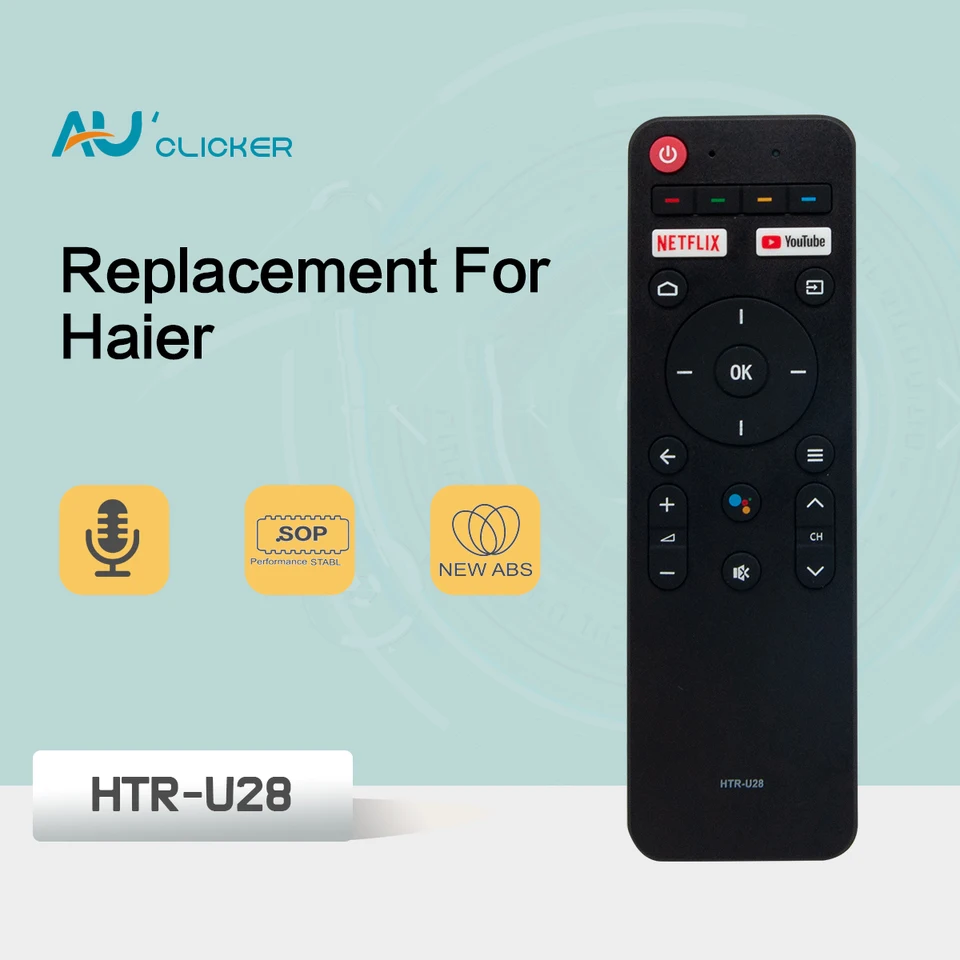 HTR-U28 Voice TV diaľkové ovládanie nahradenie pre HAIER HTR-U28 H50S6UG H55S6UG H65S6UG 4K UHD SMART Android TV CONTROL CONTROL