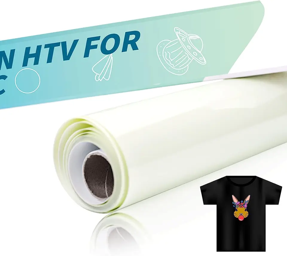HTVRONT 12inx5ft Sublimácia HTV pre tmavú tkaninu lesklé/matné sublimácie Vinyl premytie odolné pre tričká/taška/klobúk/vankúš