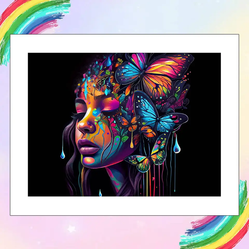 Huacan žena sfarbenie podľa čísel Butterfly čerpanie podľa čísla portrét nepodarí akryl ideálny pre začiatočníkov dekorácie na stenu
