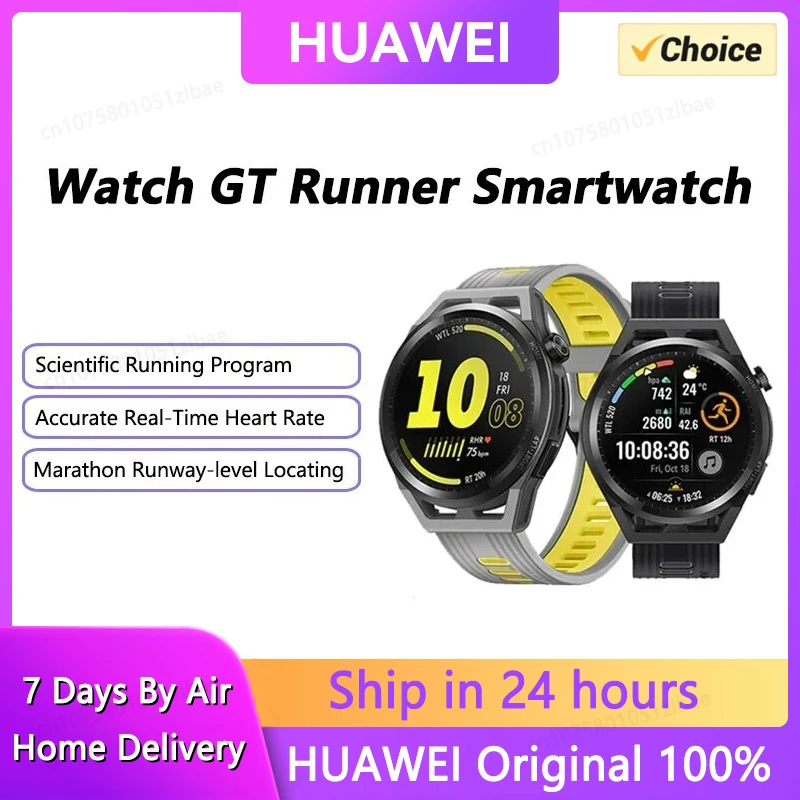 Huawei hodinky GT Runner SmartWatch Bluetooth Call Wimople Scientific Running Program v reálnom čase Men Sporný náramok Športový náramok
