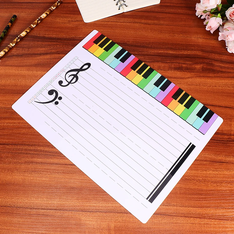 Hudba Grand Staff Dry Erase Magnetická tabuľa so suchým vymazaním hudobné poznámky Lapboard pre deti Študenti Cvičenie
