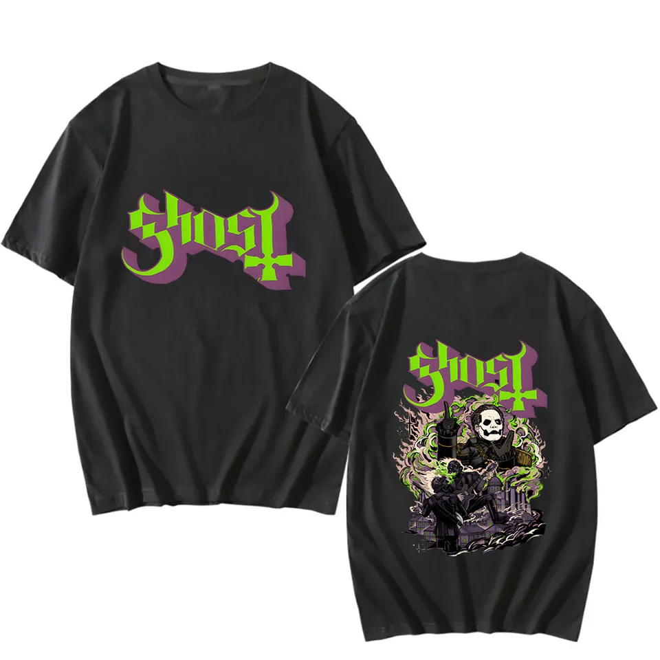 Hudobná ghost skupina tlačené tričká Men ženy vintage hip hop módne bavlnené tričko Streetwear harajuku unisex Tees topy
