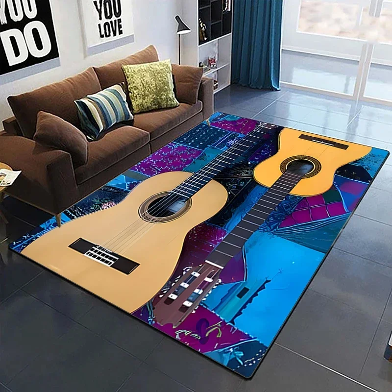 Hudobná gitara Piano vzor melódií tlač domácu spálňu Štúdium veľkej kobercov