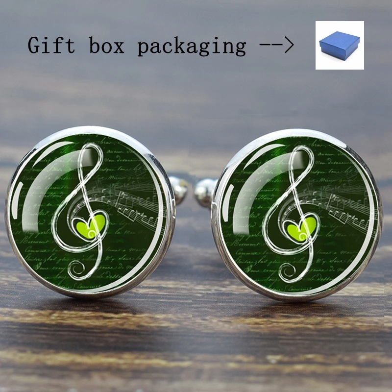 Hudobná poznámka Cufflinks Metal Cufflinks Moderné pánske doplnky na Valentína Darček k narodeninám darček