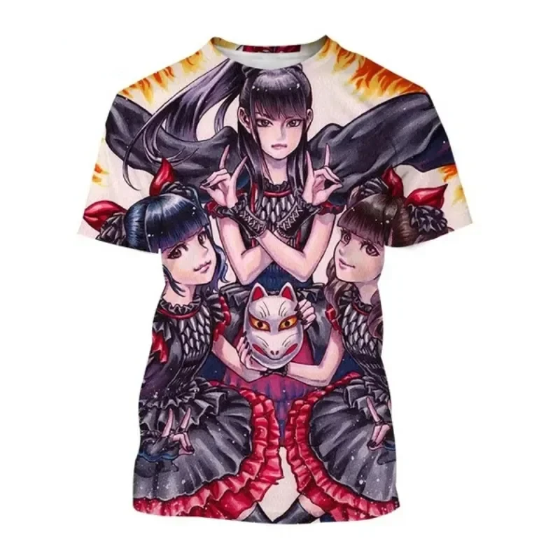 Hudobná skupina babymetal 3D tlač T košeľa unisex super cool ulica štýl okrúhle krk s krátkym rukávom hip hop harajuku nadmerne nadmerné tričko