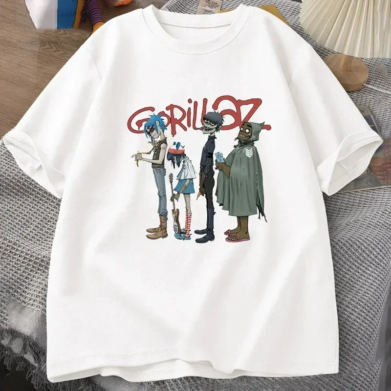 Hudobná skupina Gorillaz Punk Rock T košele Men Dámske letné orky bavlna s krátkym rukávom prevyšujúce oblečenie vintage y2k odevy odpaliská
