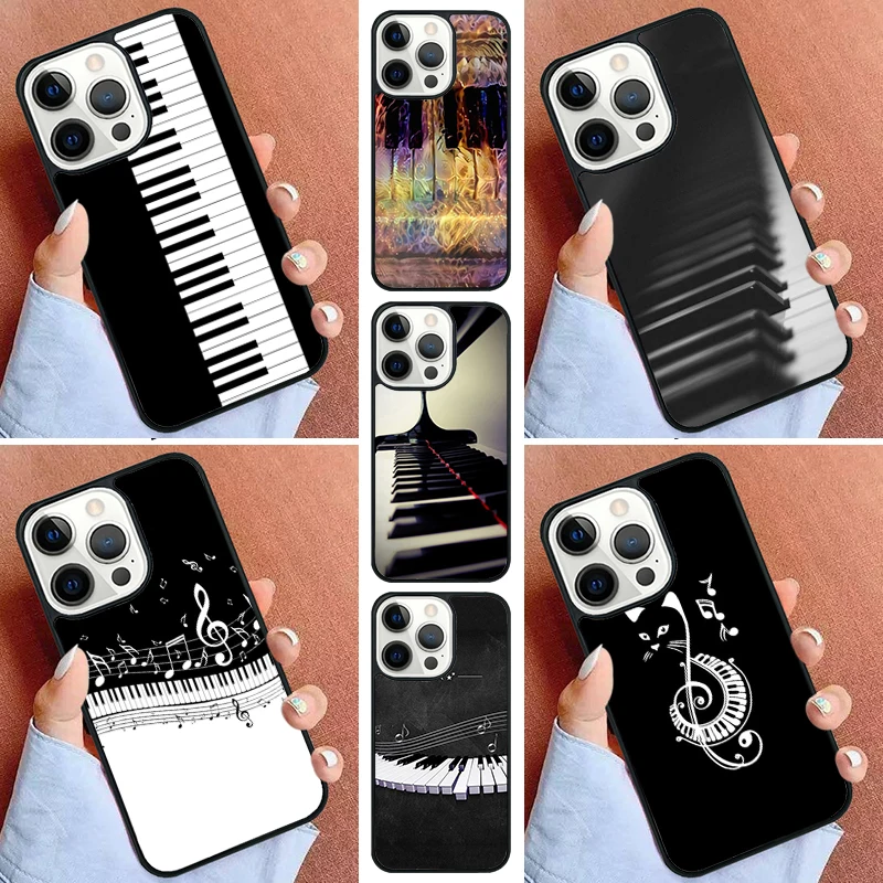 Hudobné klavírne kľúče puzdro pre iPhone 11 12 13 14 15 16 Pro Max Mini Cover pre iPhone Max 5 6 7 8 Plus Coque Shell