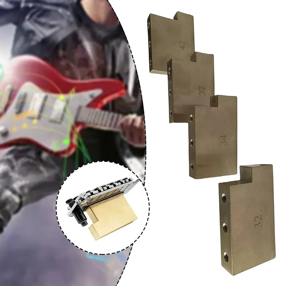Hudobné ultra tuhé tuk mosadz L tvar tremolo blok pre Floyd Rose Locking Tremolo Bridge Electric Guitar 32 mm/34 mm/37 mm/42 mm