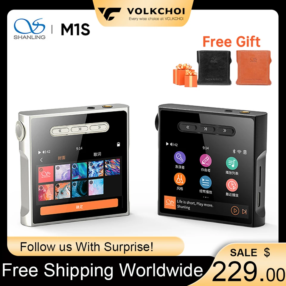 Hudobný prehrávač Shanling M1S HIFI ES9038Q2M DSD MQA Bluetooth Audio Player WiFi/USB 3,5 mm + 4,4 mm výstupné hudobné slúchadlá DAP DAP