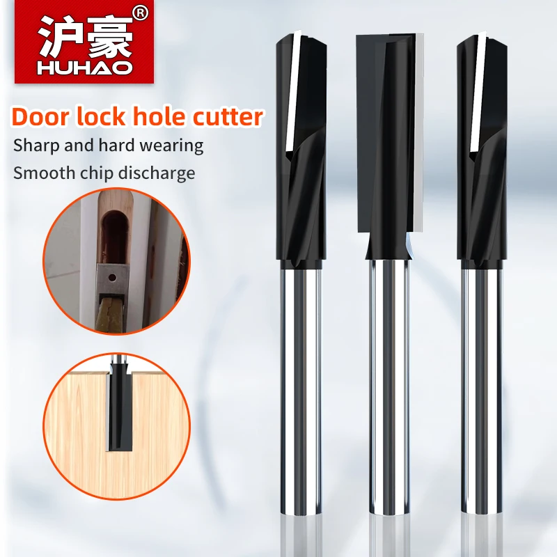Huhao Dverový zámok diery 12,7 mm drieku Router Bits Drevené čistenie spodná časť CNC stroj na drevo spracovateľské frézovacie náradie