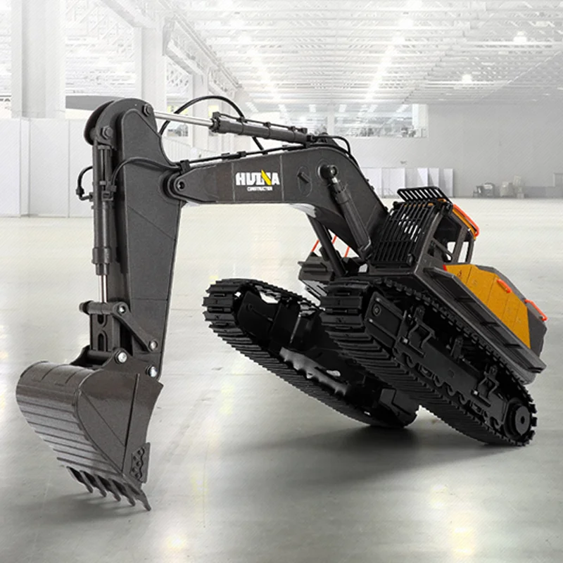 HUINA 1/14 1592 RTR Sledované RC Excavator Truck CAR CAR Model 2.4G Svetelné zvuky pre vonkajšie hračky pre chlapcov darček TH18065-SMT4
