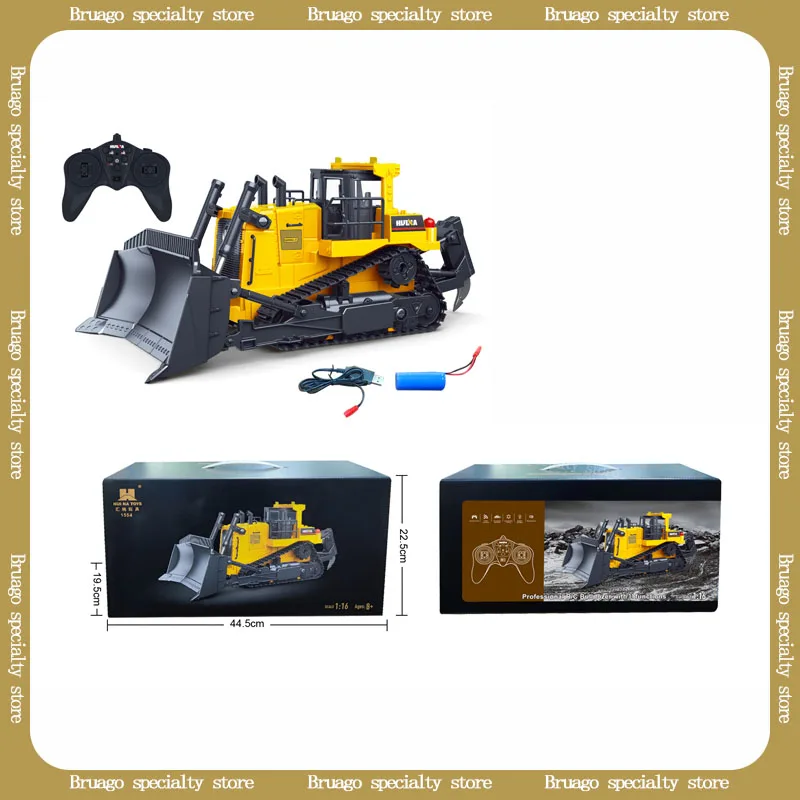 HUINA 1:16 Jedenásť kanálového kanála Bulldozer Simulácia diaľkového ovládania Model vozidla Model Outdoor Detská hračka Darček