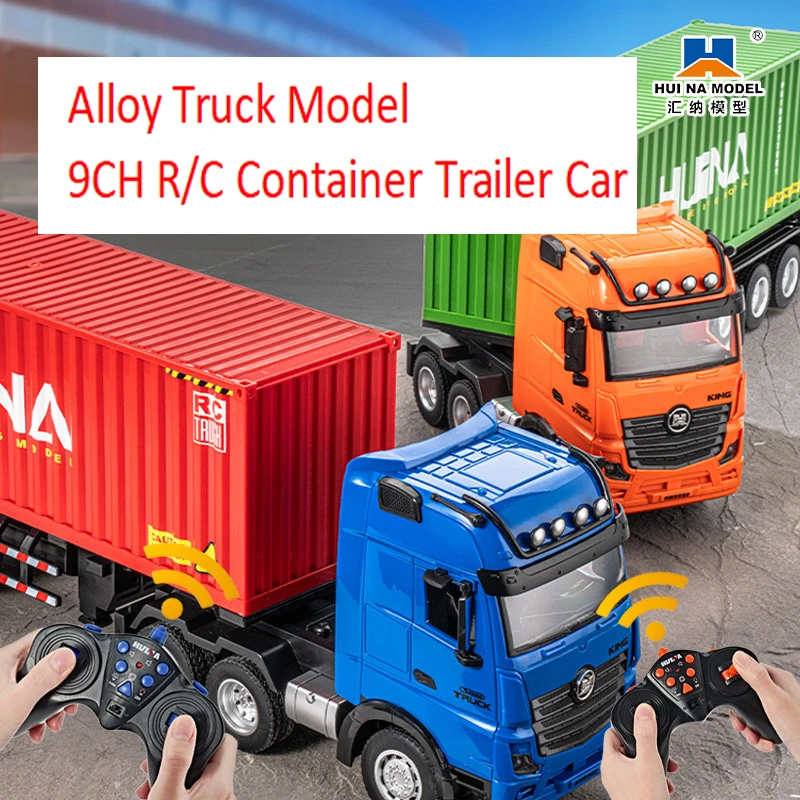 Huina 1317 RC Container Trailer Tractor Tractor Nový model 1/18 zliatiny diaľkovo ovládané elektrické nákladné automobily Hračky