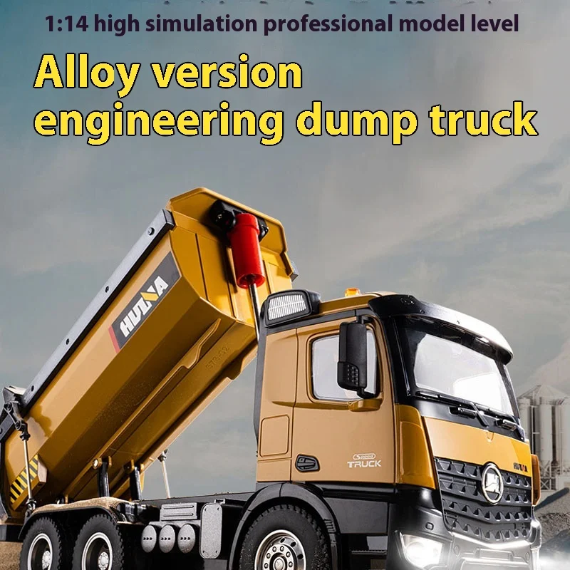 Huina 1573 1:14 10CH Diaľkovo ovládaný rýpadlo skládky z ľahkej zliatiny 2.4G Wireless Diaľkovo ovládané hračky RTR Engineering