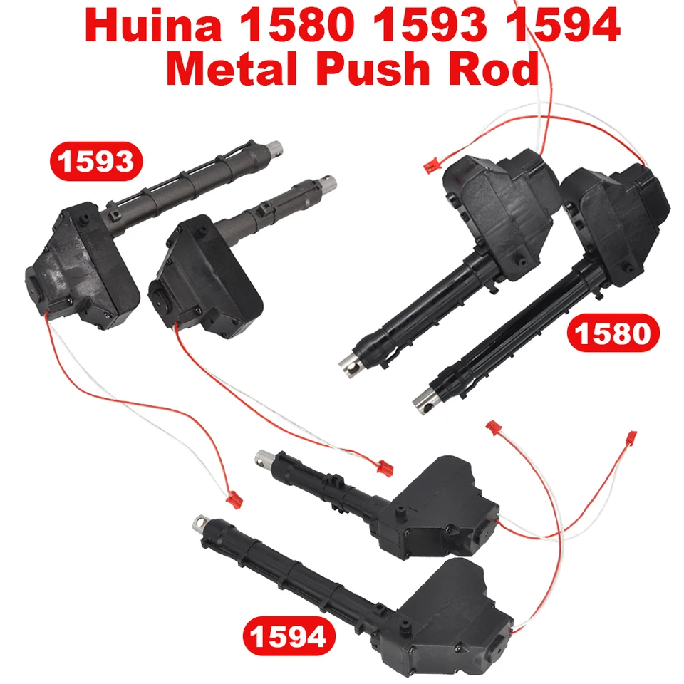 Huina 1580 1593 1594 Kovová tlačová tyč s prevodovkou 2S 7,4 V pre vedro a malé rameno 1/14 RC kovový rýpatorový model putterových dielov