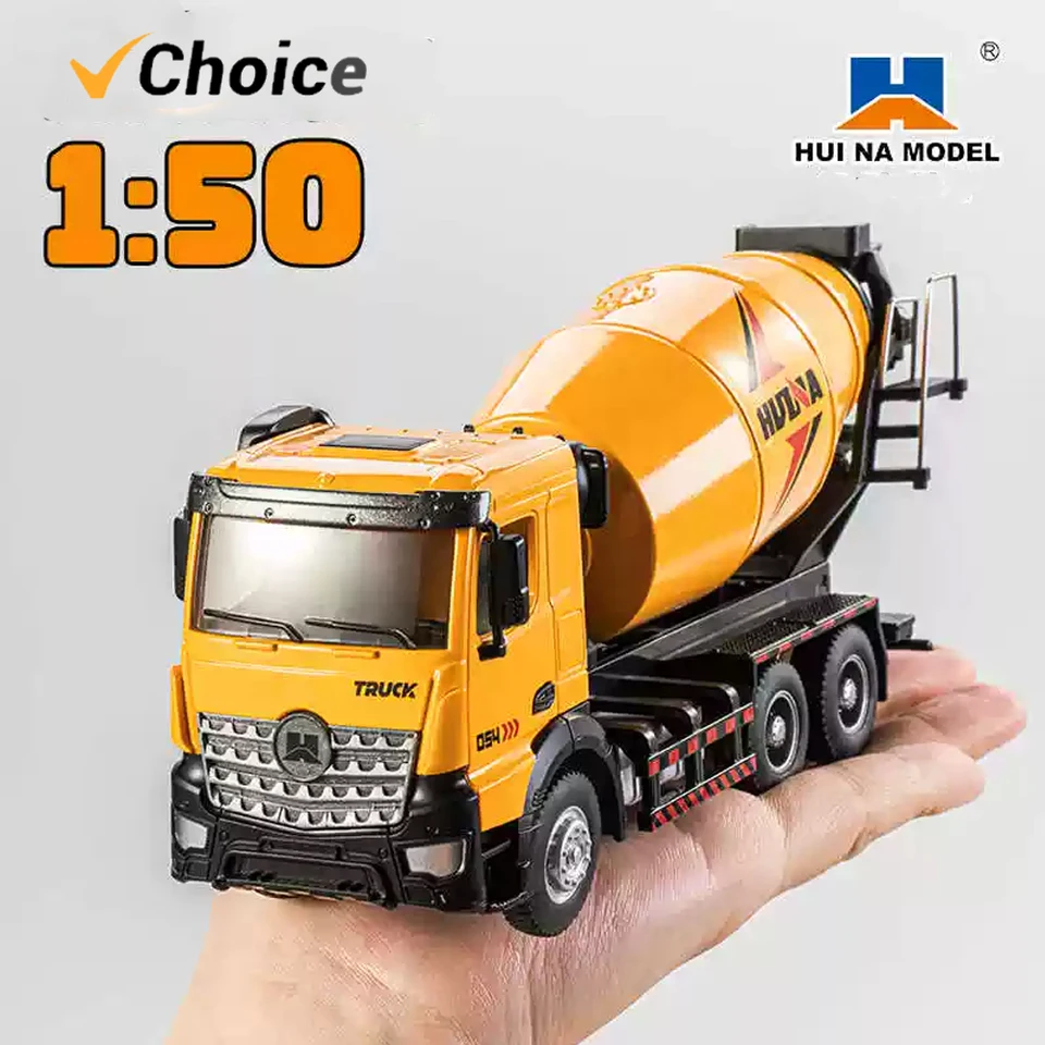 Huina 1737 1/50 polo-zliatiny betónového mixéra Statický model simulačný inžinierstvo Construcing Cement Cement Cement Hračky
