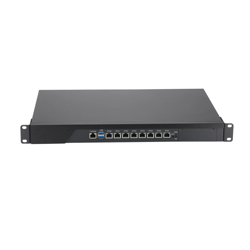 HUNSN Firewall, VPN, 19 palcov 1U Rackmount Network Appliance, Intel Core i3/i5/i7, RS44, Untangle, Opnsense, AES-NI, 8lan, Console, VGA
