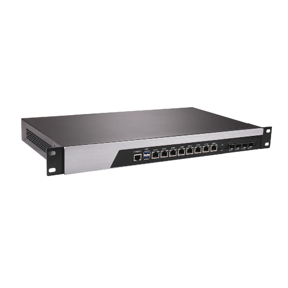 Hunsn Firewall, VPN, 19 palcov 1U Rackmount Network Intel Core i3/i5/i7, RS44, Appliance, Mikrotik, Pfsense, Opnsense, 8xlan, 4xsfp+