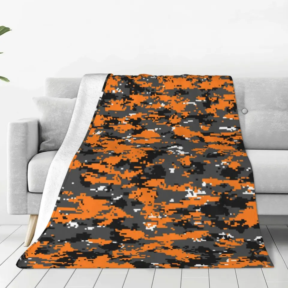 Hunter Orange Camouflage prikrývka camo letún cestovná flanel podstielka hodí teplú mäkkú gaučovú posteľ na mieru darček