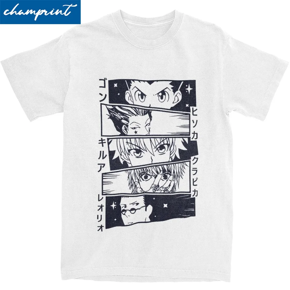 Hunter X Hunter Kurapika Gon Killua Leorio Hisoka T tričká 100% bavlna Cool Tričká Round Neck Hxh Manga Tee Tops Tops Classic