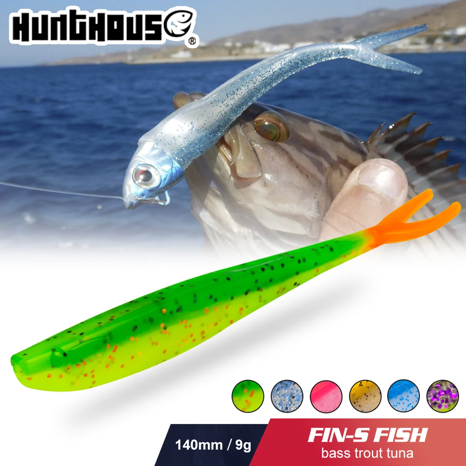 Hunthouse Fishing Soft Lure Easy Shiner 140 mm/9g Forktail Silikone Artificial Jigging Worm Swimbait Wobblers návnady pre Texpose