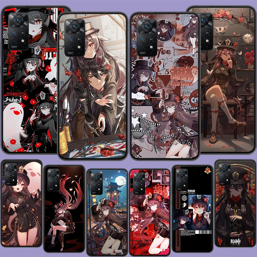 Hutao Genshin Impact Pase Pase pre Xiaomi Redmi Note 12 Pro Plus 5G 12S 11E 11T Pro 10 9 8 7 11S 10s 4g 9t 8t 9s Capa Coque Coque