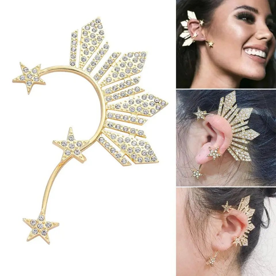 Hviezda Krásny krištáľový kamienok Big Girl's Jewelry Fashion doplnky náušnice uši klip uší manžeta