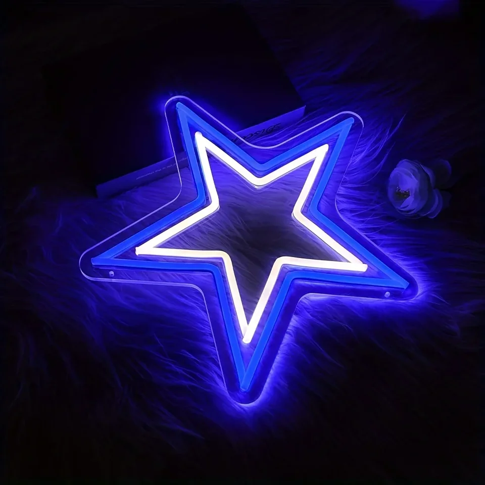 Hviezda LED Neon Sign Svetlo s prepínačom Wall Art Dekorative Závesné znamenie, pre obývaciu izbu Bar spálňa Party Domáca dekorácia