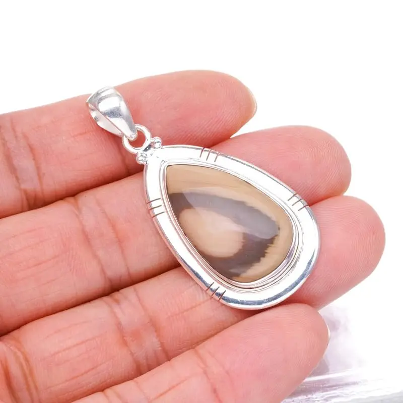 Hviezdičky Prírodné imperiálne Jasper ručne vyrobené 925 Sterling Silver Pendant 2 
