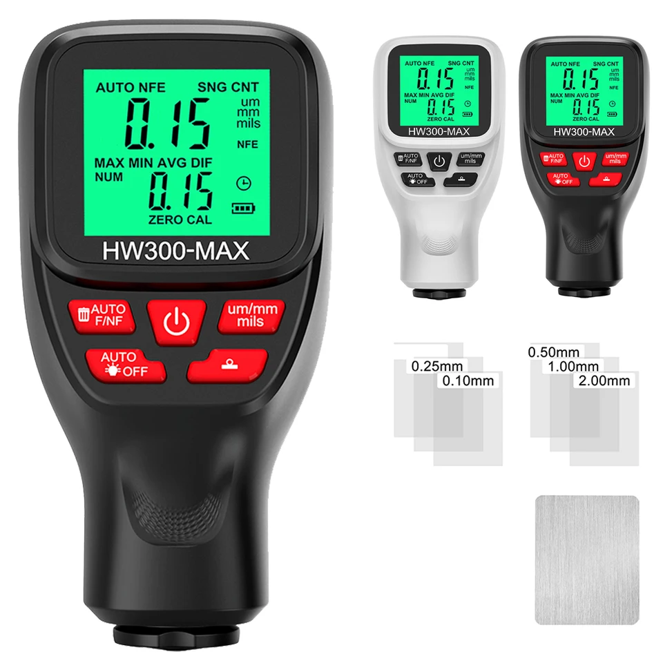 HW-300MAX Tester na hrúbku automobilu 0-2000um Fe a nfe hrúbka hrúbky
