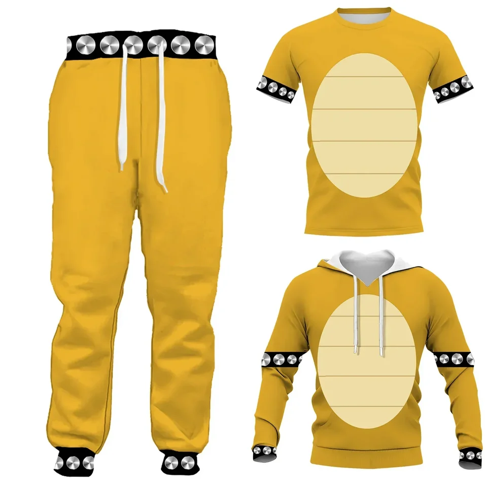 Hx Cartoon Bowser Oblečenie 3D tlačené vesty Tričká Krátke mikiny mikiny nohavice Mužské ženské kostýmy Cosplay Dropshipping
