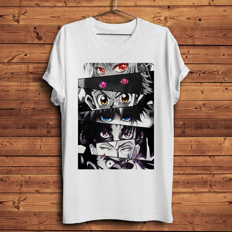 Hxh Hunter Eyes Gon Killua Funny anime tričko muži leto New White Casual Casy Castve Tričko unisex Otaku Streetwear Tee TEE