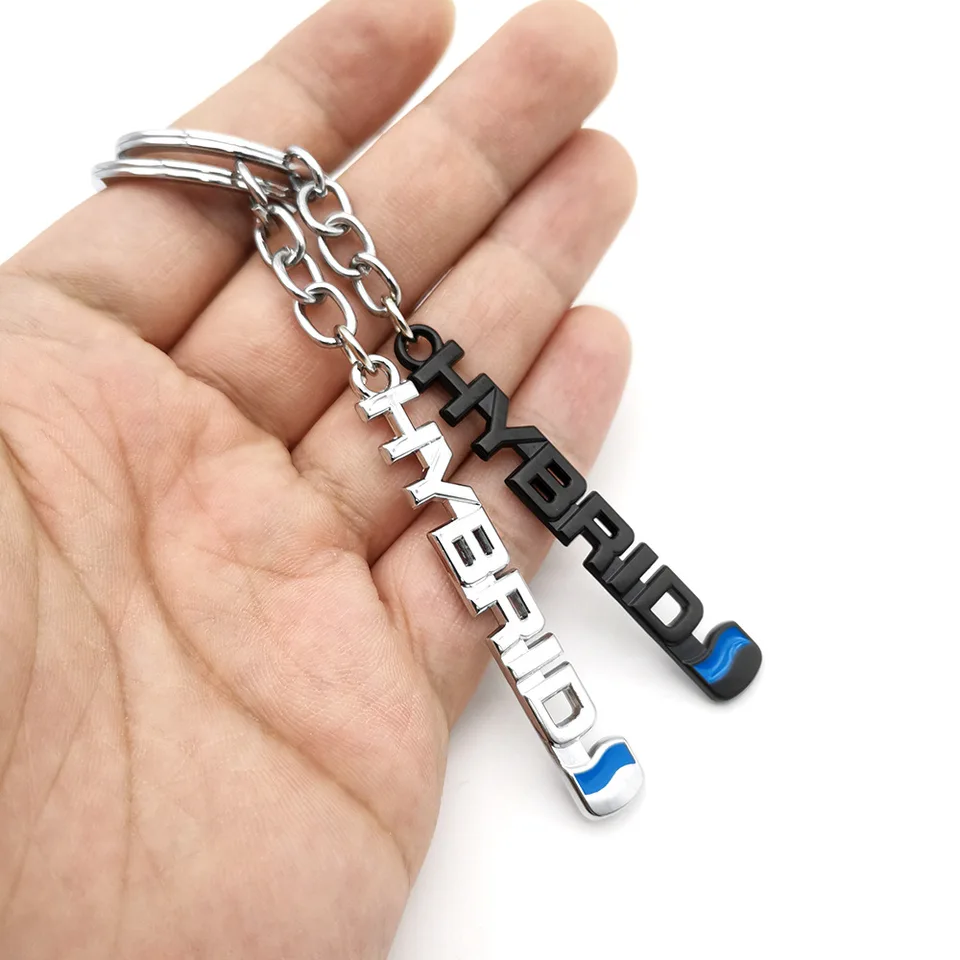 Hybridné logo Car Metal Keychain pre Toyota Camry Corolla Yaris Hilux Aqua Rav4 Chr Prius Land Cruiser Auto -Key Rings Rings Doplnky