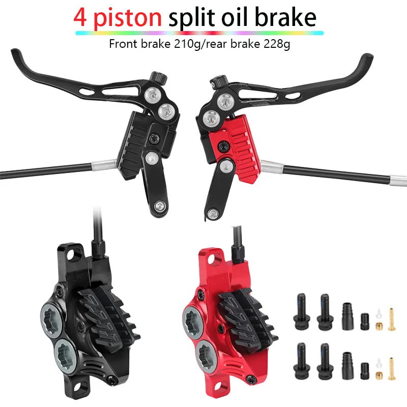 Hydraulická brzda 4 piest MTB brzdy CNC High-end Bicycle Brzdes pre príslušenstvo pre bicykle Shimano pre doplnky na bicykli na horských bicykloch