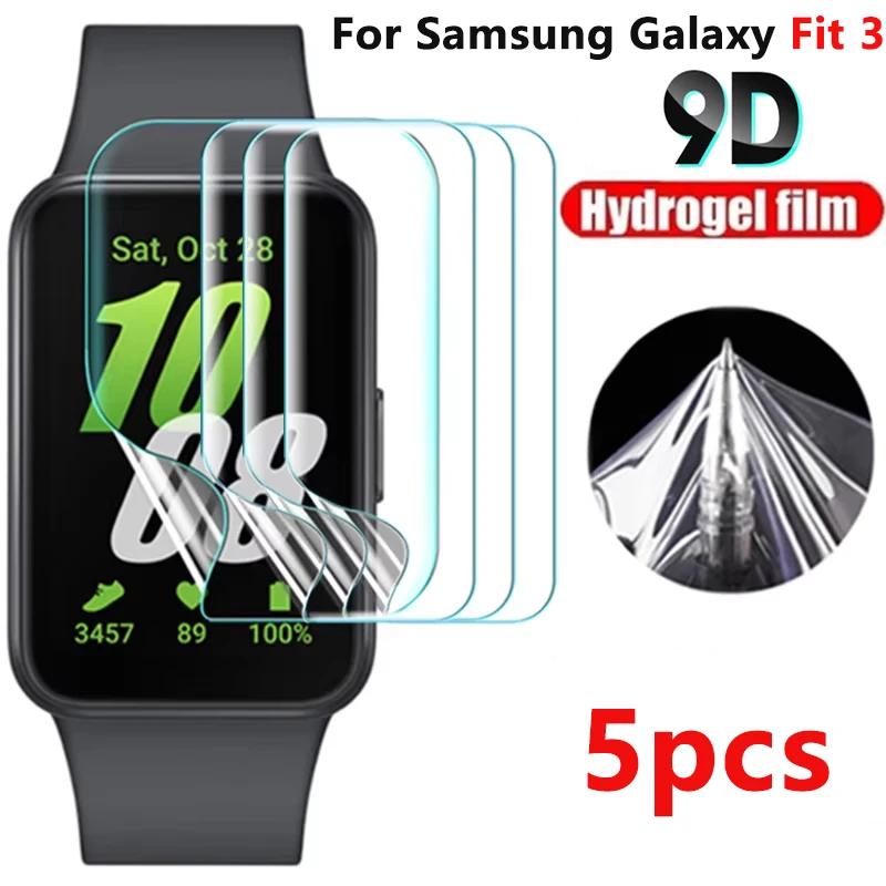Hydrogel Film pre Samsung Galaxy Fit 3 Anti-Scratch Smartwatch Screen Screen Pre chránič pre Galaxy Fit 3 HD Protective Film Not Glass