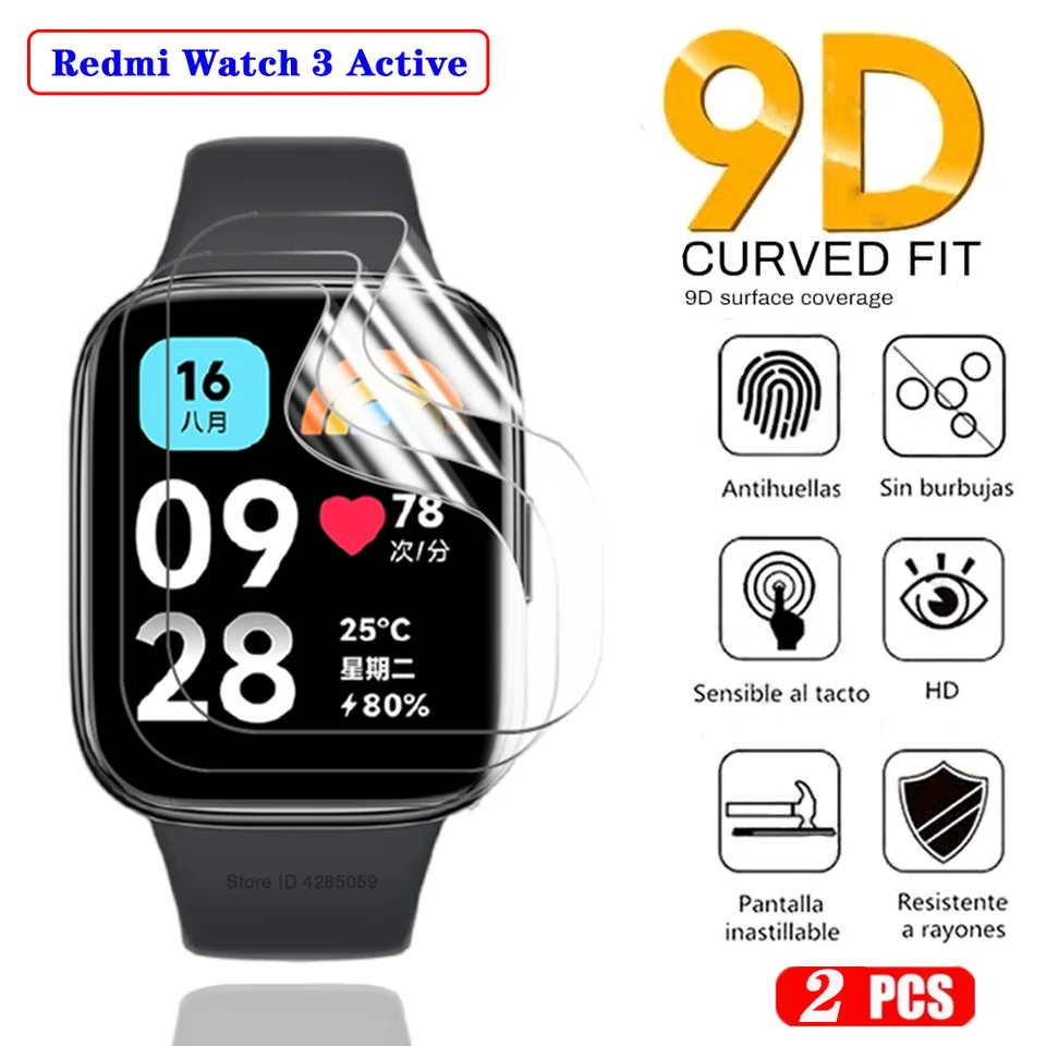 Hydrogel Film pre Xiaomi Redmi Watch 3 Active Smartwatch Accessories Curved Soft Screen Screent Protector Redmi Watch 3/3 Lite Not Glass
