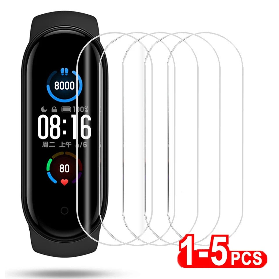 Hydrogel Soft Screen Protectors Film pre Xiaomi Mi Band 8 7 6 5 4 3 Úplný obalový ochranný film Smart Watch Acties Not Glass