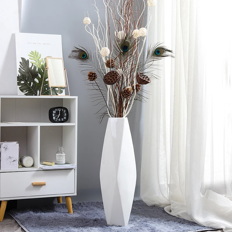 Hydroponika veľká podlahová kvetinová váza dekorácie Domov DOM DOSTÁVKA Keramické hrnce pre rastliny Indoor Pot de fleur dekorácie obývacej izby