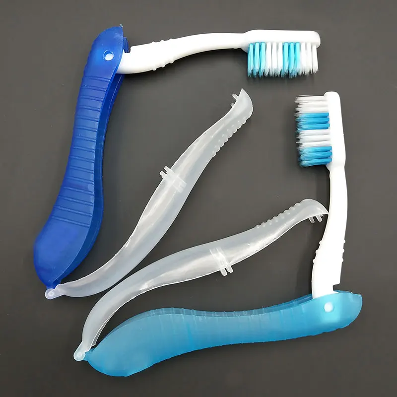 Hygiena orálny prenosný jednorazový jednorazový pohybný cestovný kemping zubná kefka Tuyska zubná kefka Čistenie náradia Skladacie zubné kefka