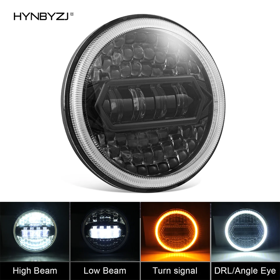 Hynbyzj 7 palcov 500 W okrúhle LED svetlomet biely HI/LOW BEAM DRL & 54 Malé šošovky pre Wrangler CJ TJ Motocykel mimo vozidla