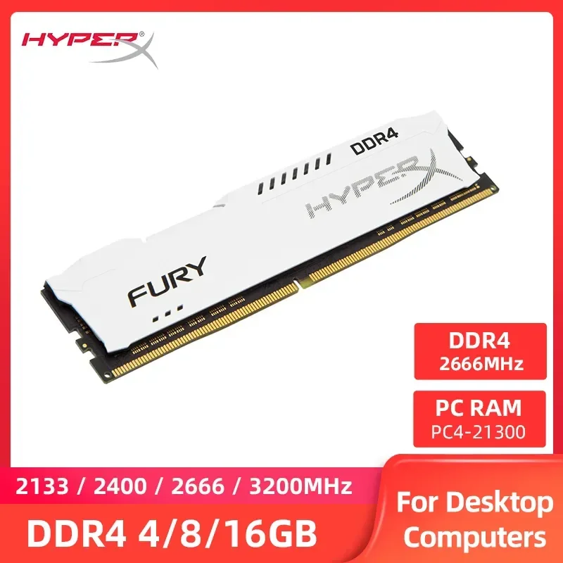 Hyperx Fury Memoria Ram DDR4 8GB 16GB 4 GB 3200MHz 26666MHz 2400MHz 2133MHz Desktop Memory DIMM PC4-25600 21300 19200 1,2V 288PINS