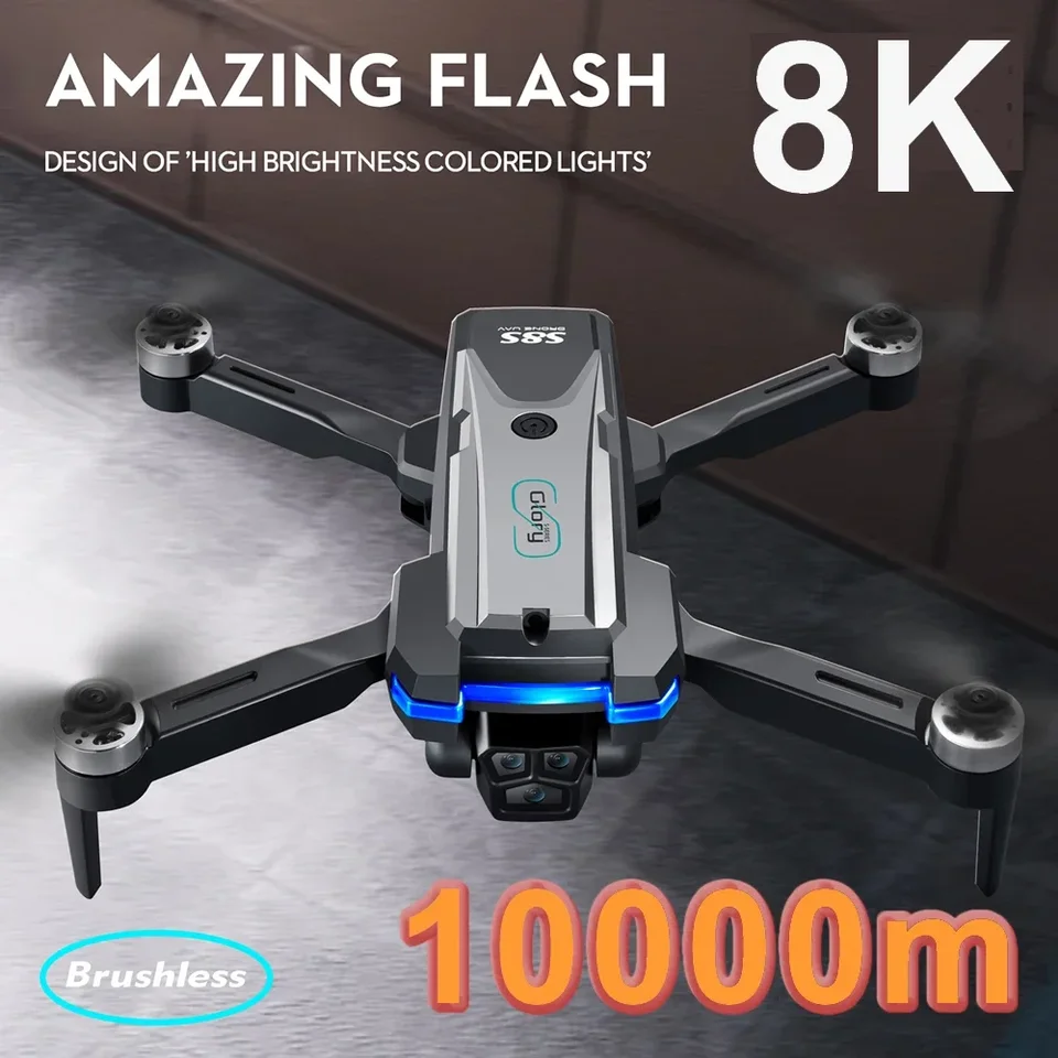 Hyrc S8S UAV DRONE 5G WIFI FPV 8K HD Duálne kamery Profesionálne širokouhlá letecká fotografia RC RC HELICOPTER QUADCOPTER