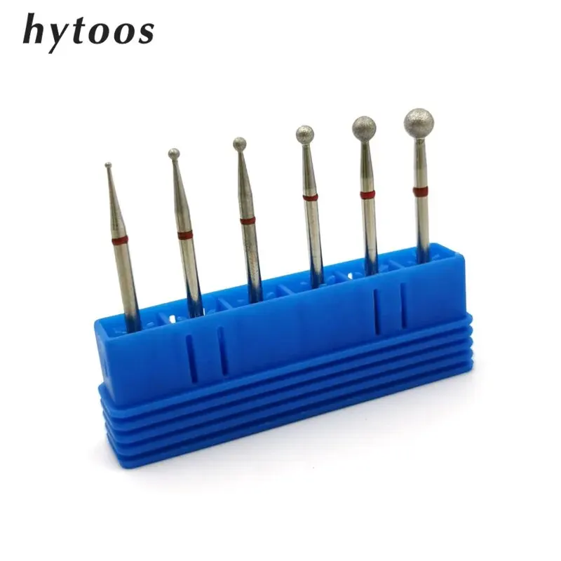 Hytoos lopta Diamond Drill Bits Bits 6pcs/Set Fine Grit Rotary Cutice Clean Burr manikúru bit bit stroj príslušenstvo