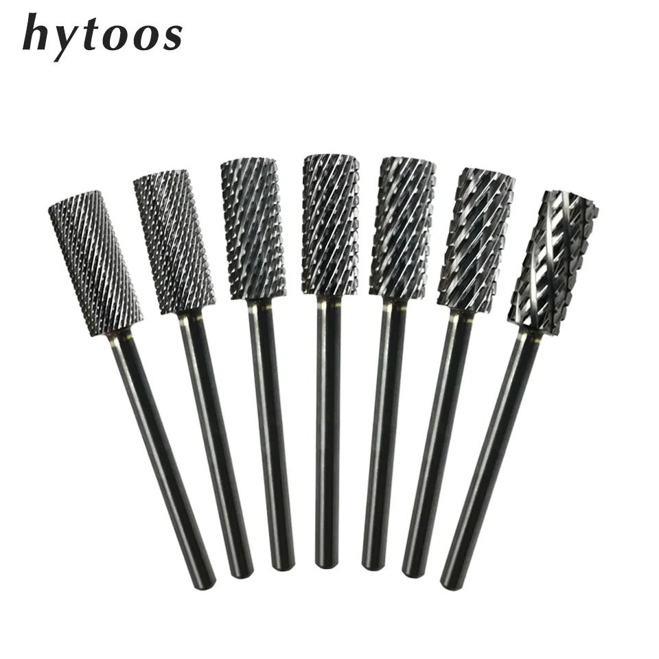 Hytoos Small Barrel Bits 3/32 Karbidový nechtový bit bit bitter Cutter pre manikúrové nechty Vrtáky Príslušenstvo Gél Odstráňte nástroj
