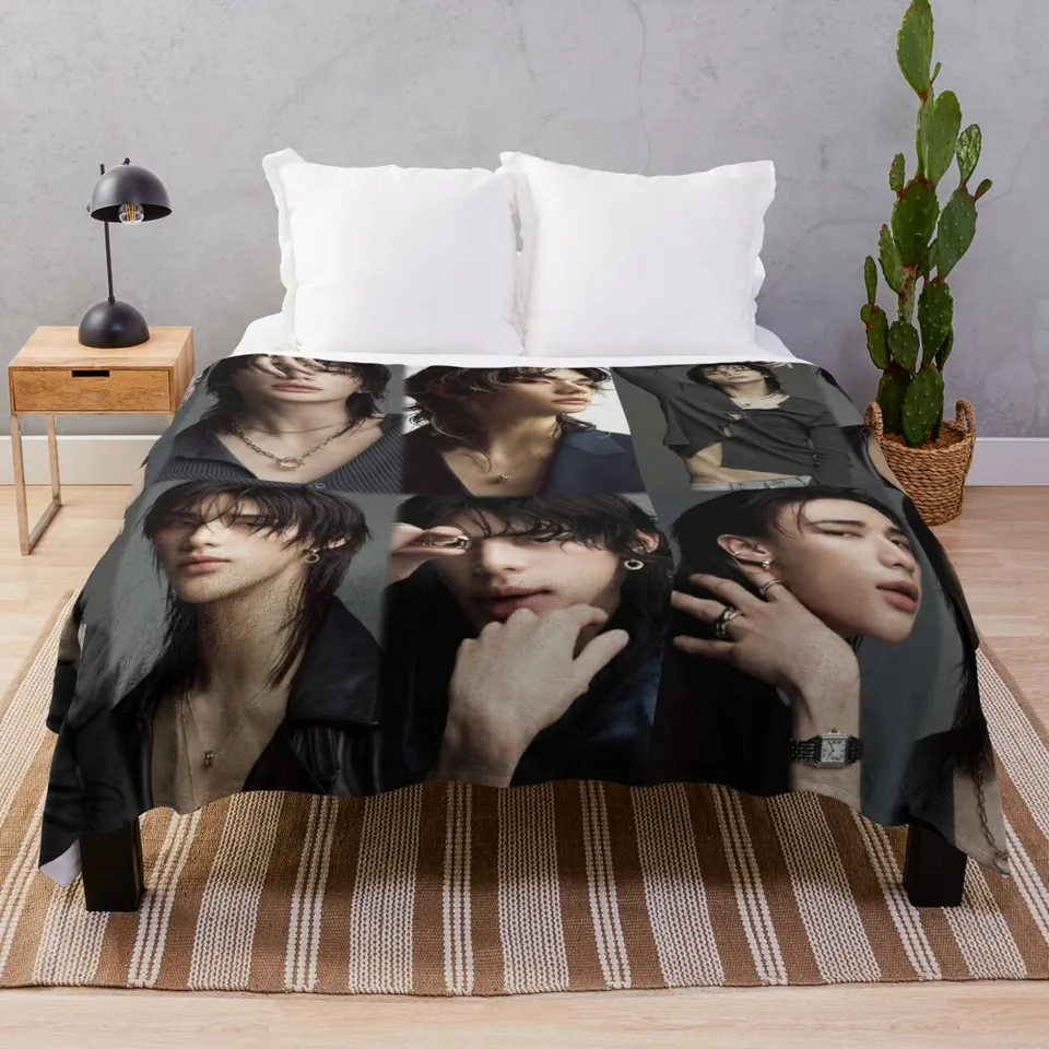 Hyunjin Stray Kids (???? ??) Obrázok skz kpop ot8 hádzanie prikrývky anime chlpaté tepelné termalky na cestovné prikrývky