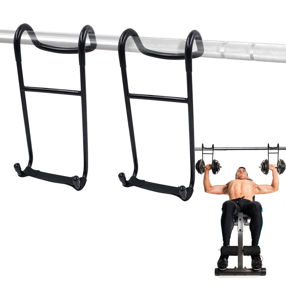 Háčiky s dumbbell Spotter pre lavicu Press: Pripevnenia výkonových stojanov činky pre koncertu na hrudi Pripojte sa k činke