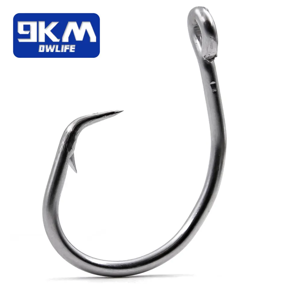 Háčiky s kruhmi slanej vody 25 ~ 100 pcs Giant Fishing Hook In-Line Catfish Háčiky z nehrdzavejúcej ocele Shark & ​​Swordfish & Tuna Hook