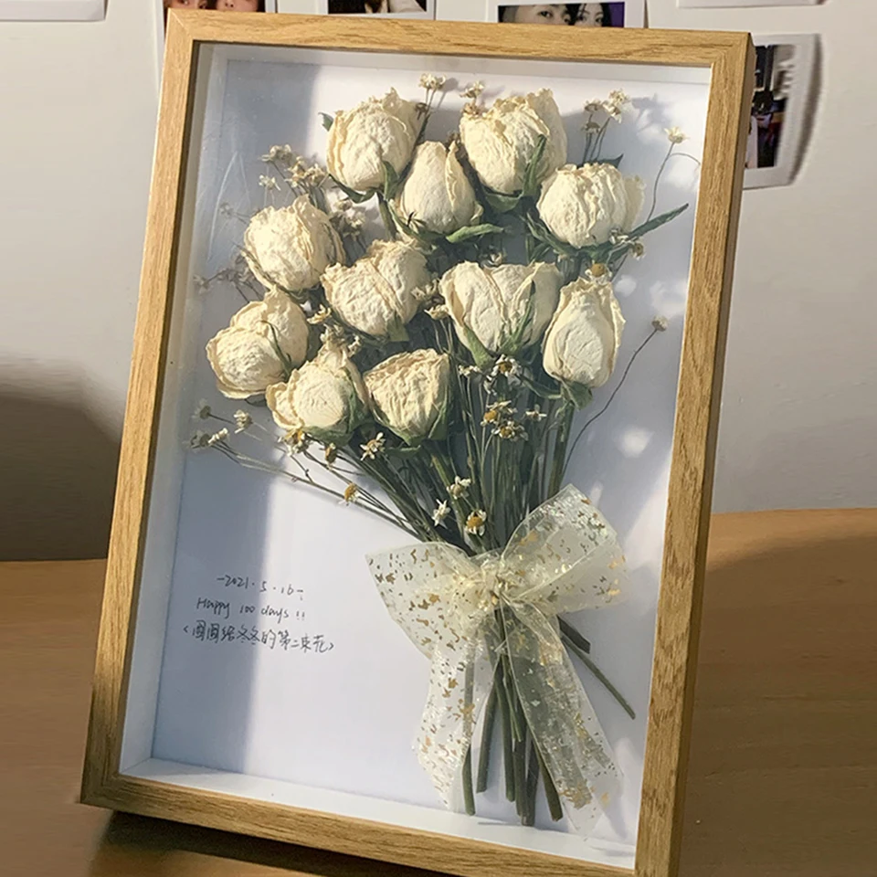 Hĺbka 5 cm DIY 3D drevená fotografická rám na zobrazenie trojrozmerných diel Nordické drevo obrazové ráme