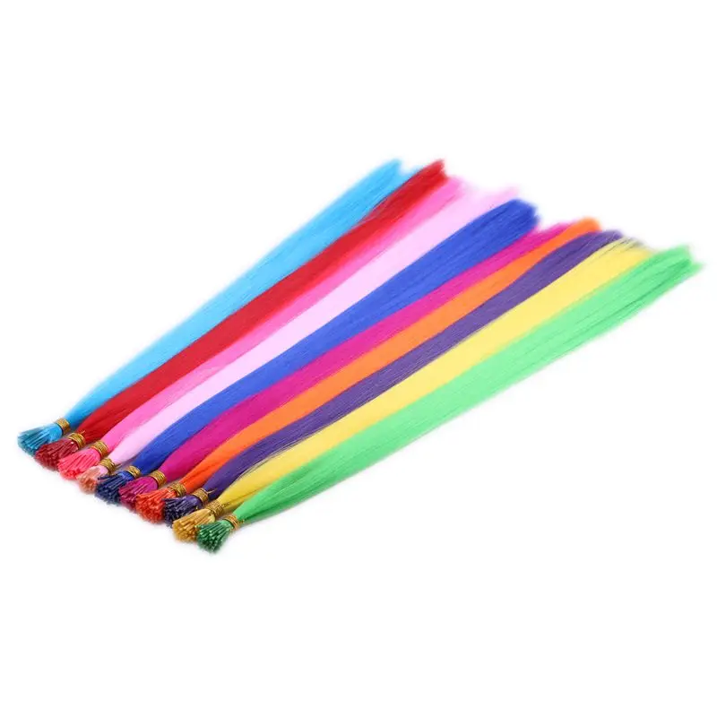 I Tip Feather Hair predlžovanie priame farebné syntetické vopred viazané vlasy luxus pre pletenie 22 