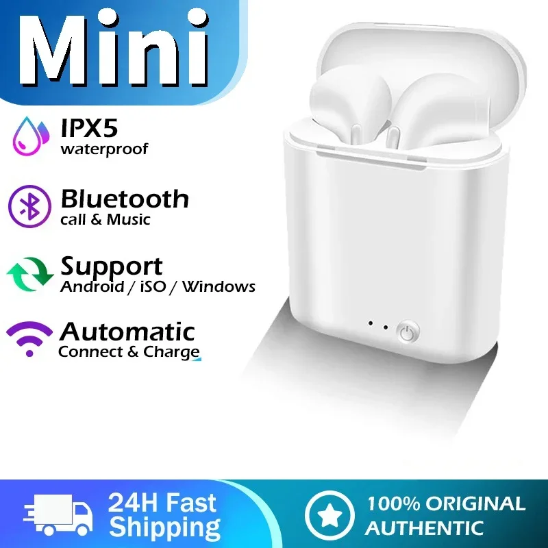 I7 MINI TWS Air Bluetooth slúchadlá bezdrôtových slúchadiel Športové slúchadlá s mikrofónom pre iPhone Huawei Xiaomi Samsung Pro